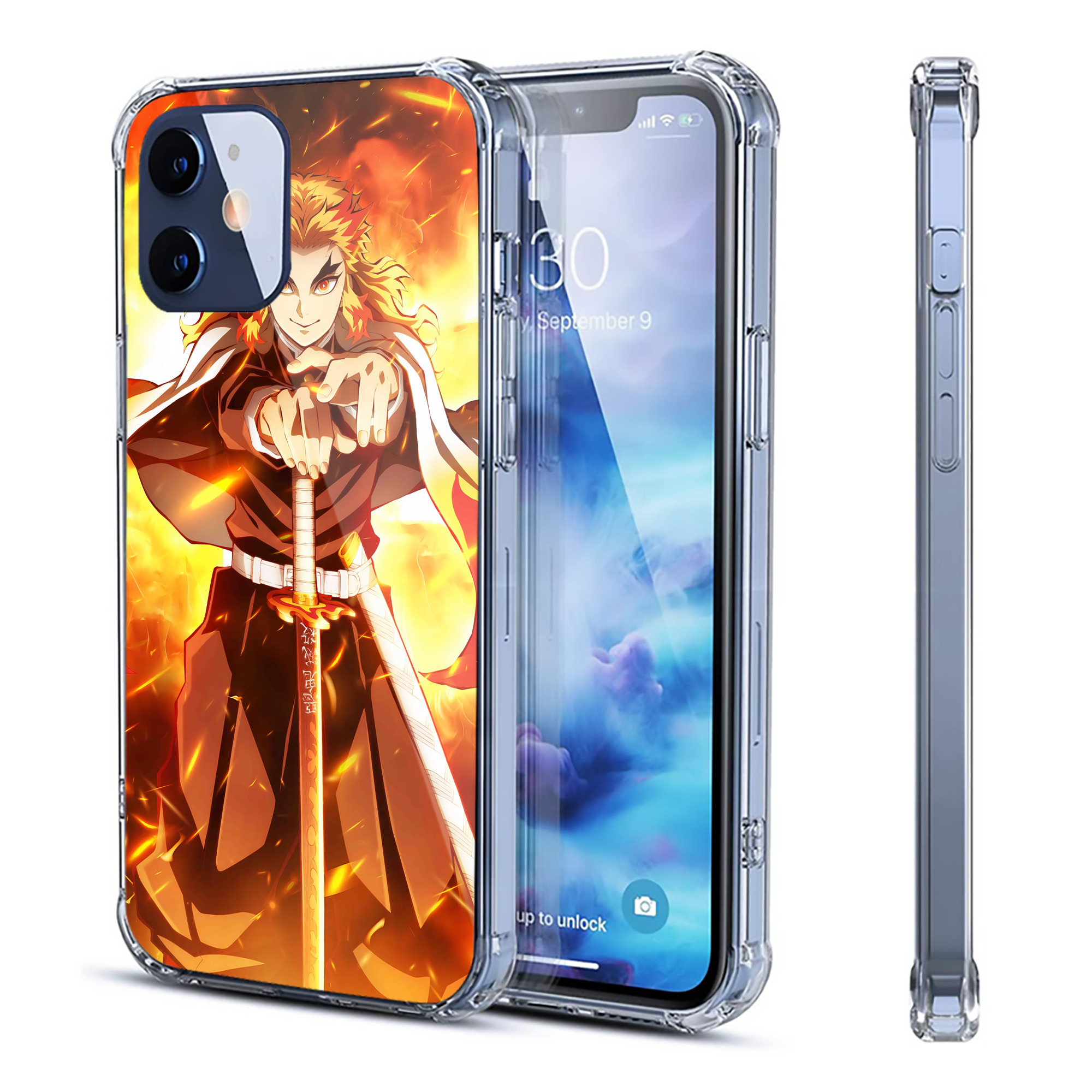 （画像用） 炎柱-煉󠄁獄 杏寿郎／れんごく きょうじゅろう Rengoku Kyoujurou 【iPhone 12シリーズ対応】透明スマホケース（クリアソフトケース）